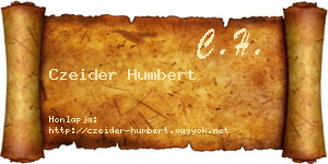 Czeider Humbert névjegykártya